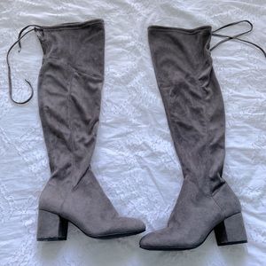 Suede heeled boots